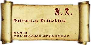Meinerics Krisztina névjegykártya